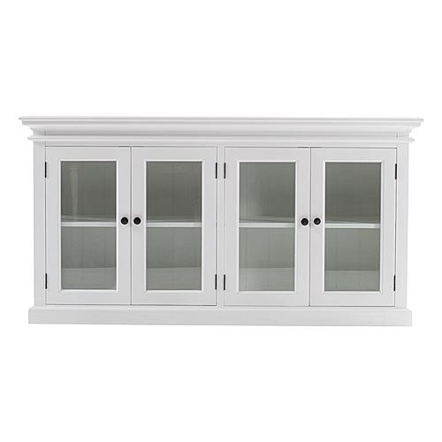 Halifax Display Buffet with 4 Glass Doors, Classic White by Novasolo