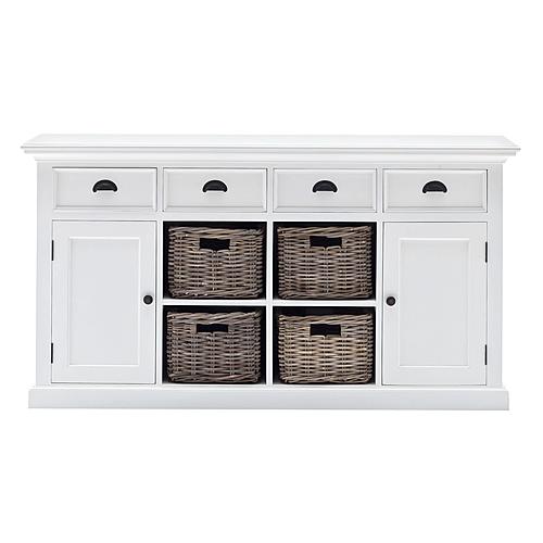 Halifax Buffet with 4 Baskets, Classic White by Novasolo
