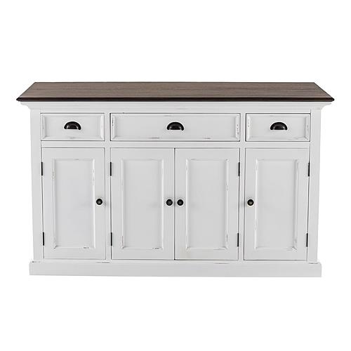 Halifax Accent Buffet w/4 Doors & 3 Drawers in White & Brown by Novasolo