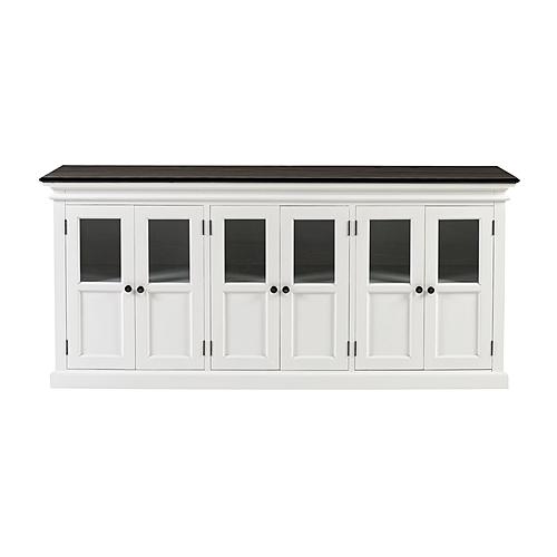 Halifax Contrast Buffet w/6 Glass Doors in White & Black by Novasolo