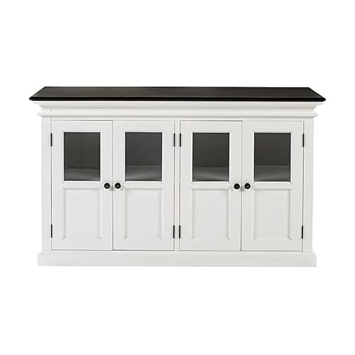 Halifax Contrast Buffet w/4 Glass Doors in White & Black by Novasolo