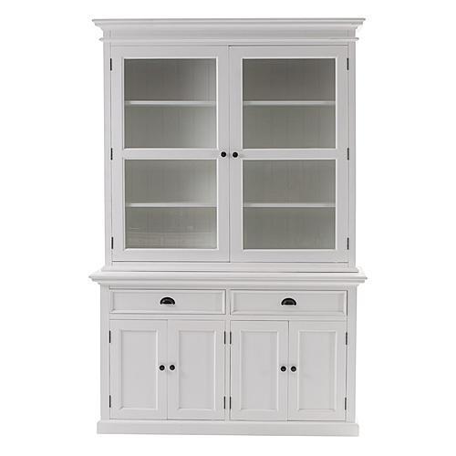 Halifax Glass-Display Hutch Unit, Classic White by Novasolo