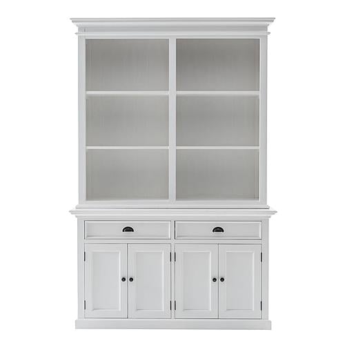 Halifax Buffet Hutch Unit with 6 Shelves, Classic White by Novasolo