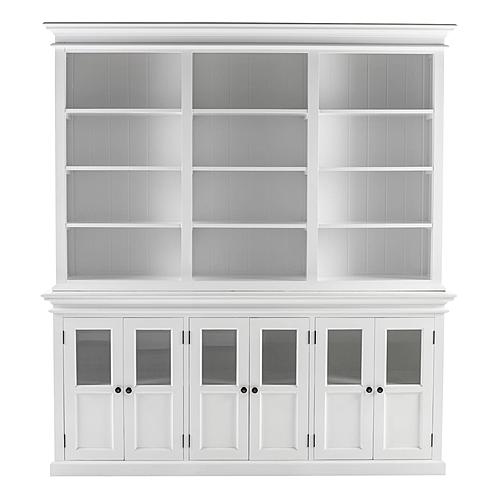 Halifax Hutch Unit w/6 Glass Doors in White by Novasolo