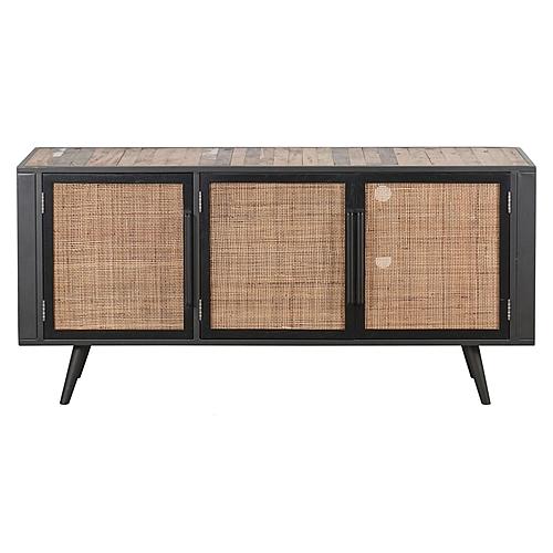 Nordic Rattan TV Dresser 3 Doors, Natural Boat Wood by Novasolo