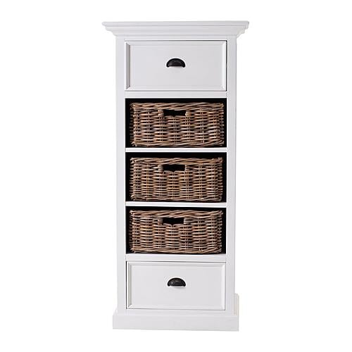 Halifax Grand Storage Unit with Basket Set, Classic White by Novasolo