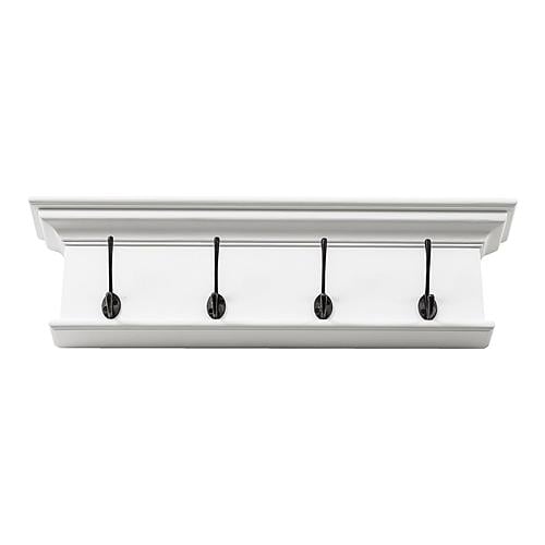Halifax 4 Hook Coat Rack, Classic White by Novasolo