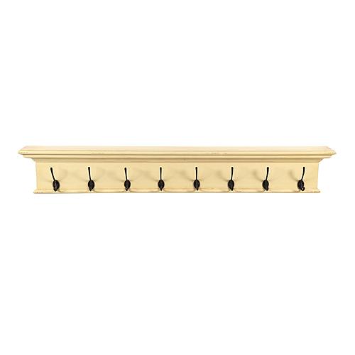 Halifax 8 Hook Coat Rack, Yellow Brown Antique by Novasolo