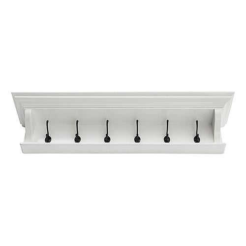 Halifax 6 Hook Coat Rack 100cm, Classic White by Novasolo
