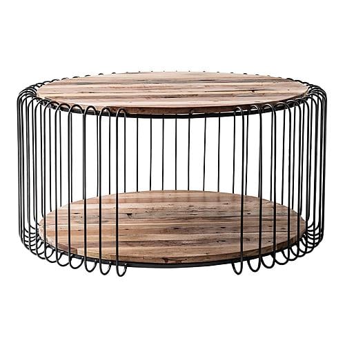 Barca Round Coffee Table 80cm, Natural Boat Wood by Novasolo