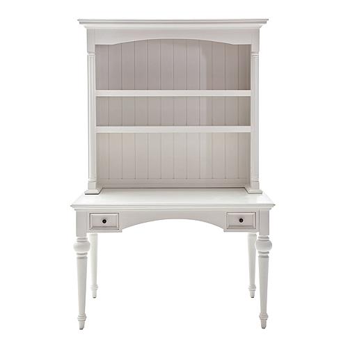 Provence Secretary Desk with Hutch, Classic White by Novasolo