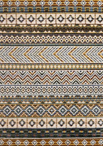 Nala Yellow Blue Green Oxblood Intricate Southwestern Design Rug by Kalora
