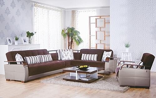 Natural Colins Brown Sectional Sofa