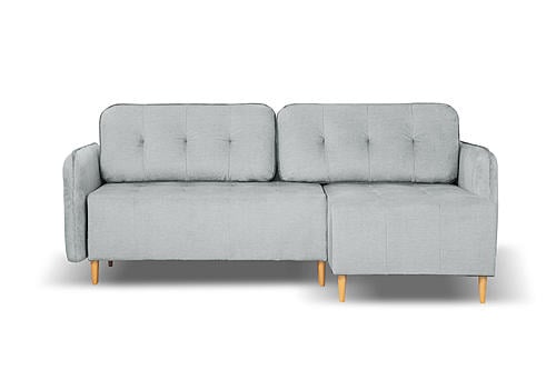 Lauri Sectional Sofa Sleeper (Queen Size) Perfect Light Gray by Prestige Furnishings