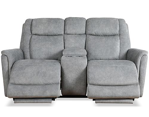 Linus - Hudson Grey Power Zero Gravity Console Loveseat by Parker House Furniture