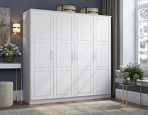 Cosmo 4-Door Wardrobe w/Raised Panel by Palace Imports