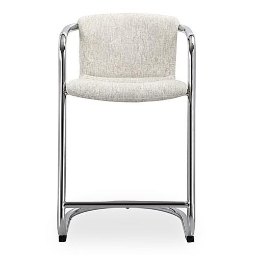 Freeman Chrome Frame Counter Stool Blended Cream (Set of 2) by Moe's Home Collection