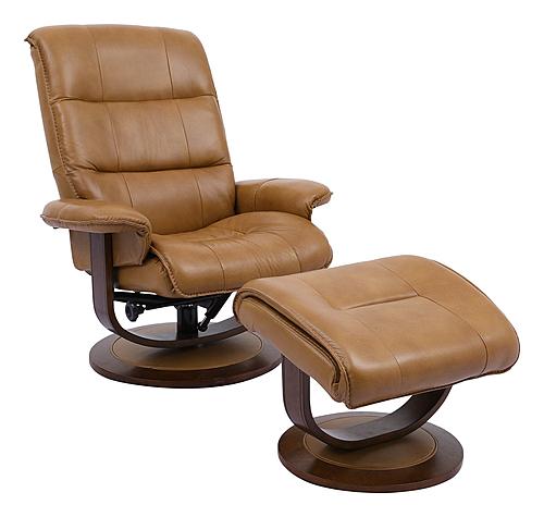 Knight - Butterscotch Manual Reclining Swivel Chair & Ottoman by Parker House Furniture