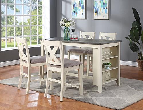 F1901 Cream Counter High Chair (Set of 6) for 2595 Table by Poundex