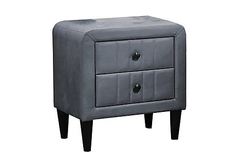 F5531 Grey Velvet Nightstand by Poundex