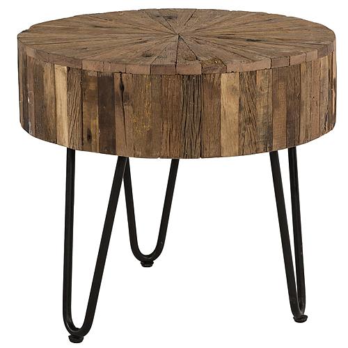 Sawyer 22 in. Round Reclaimed Wood End Table by Primo