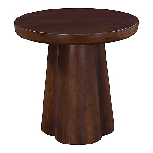 Senna 20 in. Wood Round Pedestal Coffee Table by Primo