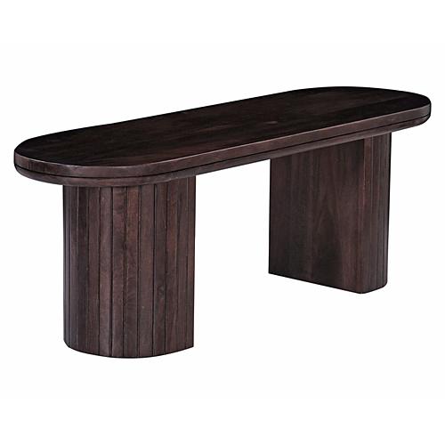 Geneva 70 in. Brown Wood Oval Dining Bench by Primo