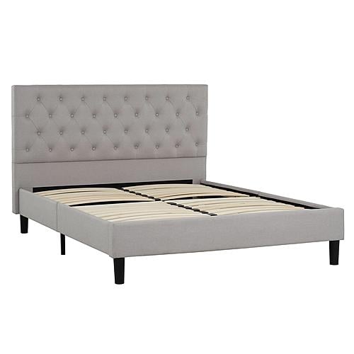Ellie Grey Upholstered Platform Bed by Primo