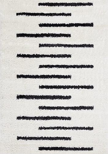 Pascal Cream Grey Alternating Lines Rug by Kalora