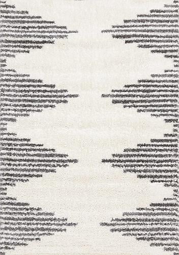Pascal Cream Grey Inverted Diamond Pattern Rug by Kalora