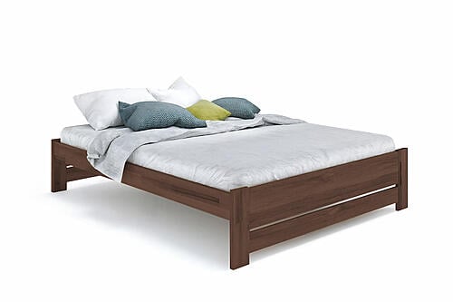 Basic Eco Walnut Platform Bed - Beech Wood with Hand-Rubbed Oil Finish by Comfort Pure