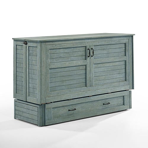 Poppy Antique Blue Queen Murphy Cabinet Bed by Night & Day Furniture