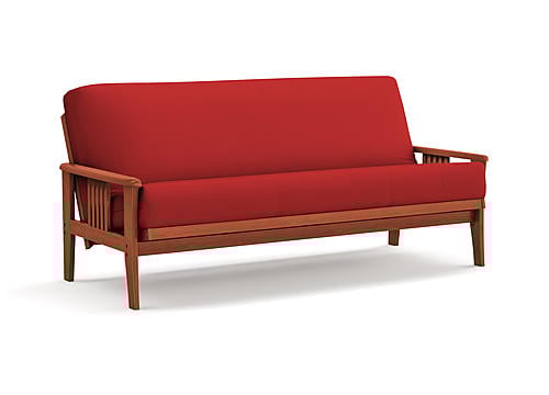 Futon Set - Full Size - Capri Chesapeake Frame, Mattress w/Removable Solid Cover
