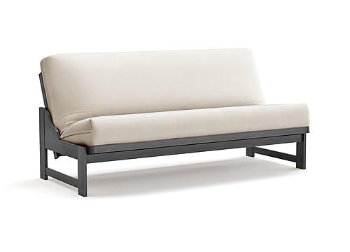 Futon Frame - Front-Closing Eco-Friendly Hardwood - Virgo Gray by Prestige