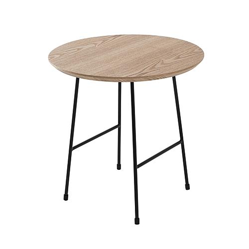 Rossmore - Black Base Side Table - Natural Top, Natural Wood by LeisureMod