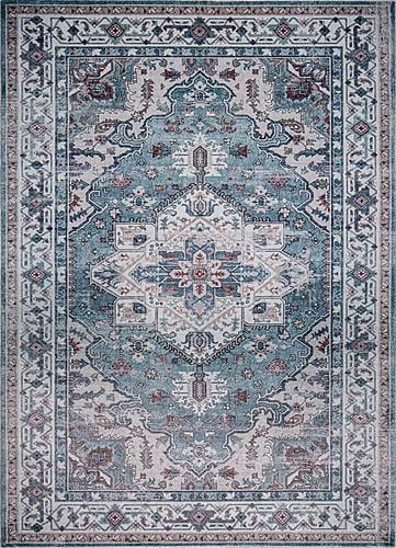 Roxy Mint Grey Tabriz Area Rug by KAS Rugs