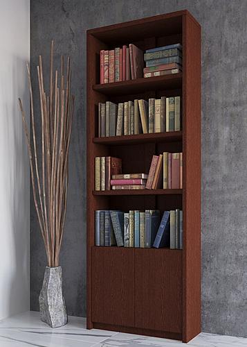 Bookcase w/Doors Mahogany by Skyler Designs