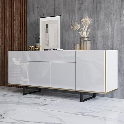 Gloss 9 TV Stand White by Skyler Designs
