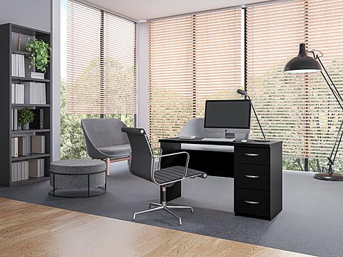 Gucio Black Desk w/3 Drawers by Skyler Designs