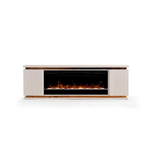 Lianna Fireplace TV Console w/Logs Insert - White by Smart Furniture