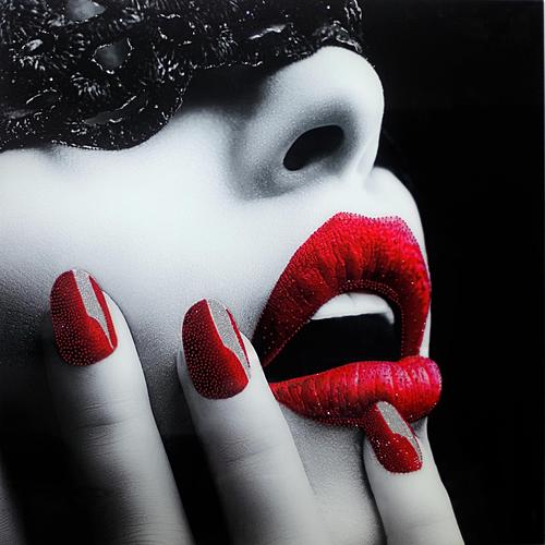 SF1429R Temp Glass w/Foil & Rhinestones - Black Lace (50x50) by Classy Art
