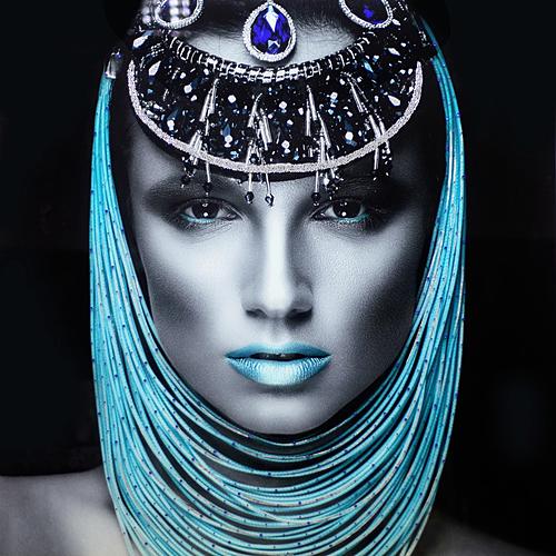 SF1430R Temp Glass w/Foil & Rhinestones - Lady Pharaoh (50x50) by Classy Art