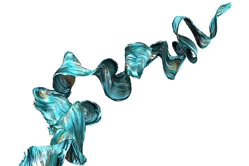 SF1450 Tempered Glass w/Foil - Turq Squiggly (40x60) by Classy Art