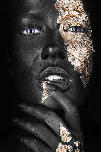 SF1660 Temp Glass w/Foil - Pondering Gold (40x60) by Classy Art
