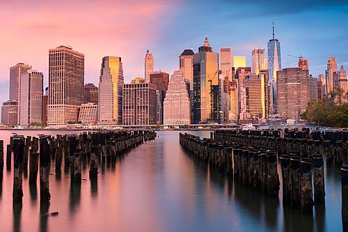 SF1760 Temp Glass w/Foil - New York Skyline (60x40) by Classy Art