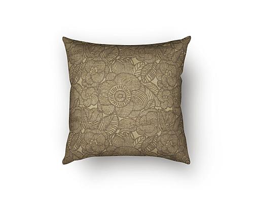 Garden Party Bronze Decorative Throw Pillow by SIS Covers