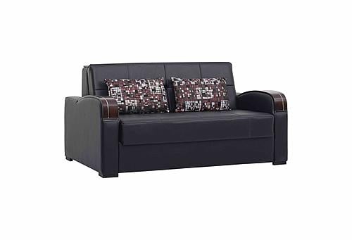 Sleep Plus Black PU Loveseat Full Sleeper by Casamode