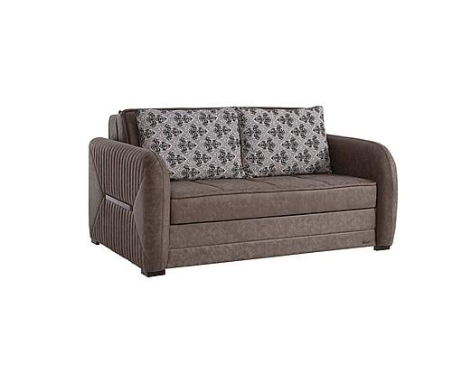 Speedy Dark Brown Fabric Convertible Loveseat by Casamode