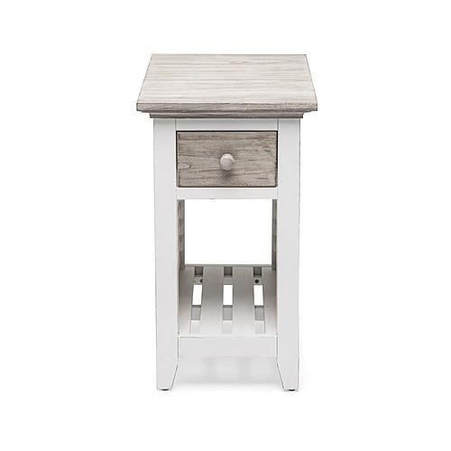 Islamorada Chairside Table - Dapple Grey/Blanc by Lineage Collections