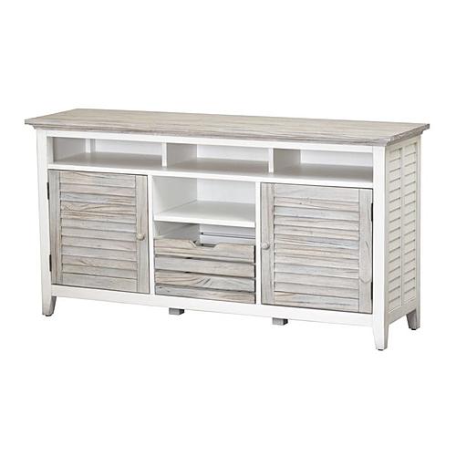 Islamorada Entertainment Centre - Dapple Grey/Blanc by Lineage Collections